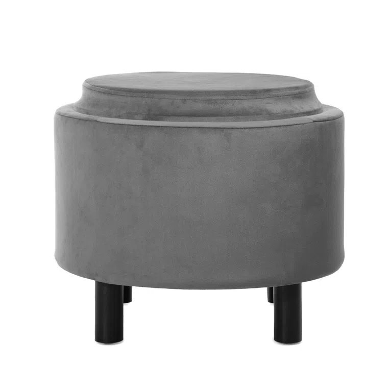 Pufa AIRA ze schowkiem szara 48x48x36 cm