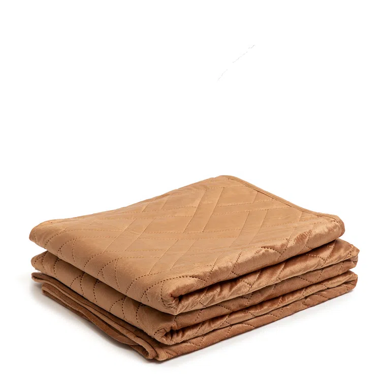 Narzuta TUALA z przeszyciami karmelowa 200x220 cm