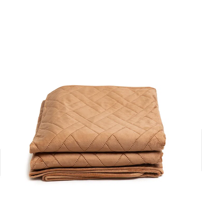 Narzuta TUALA z przeszyciami karmelowa 200x220 cm