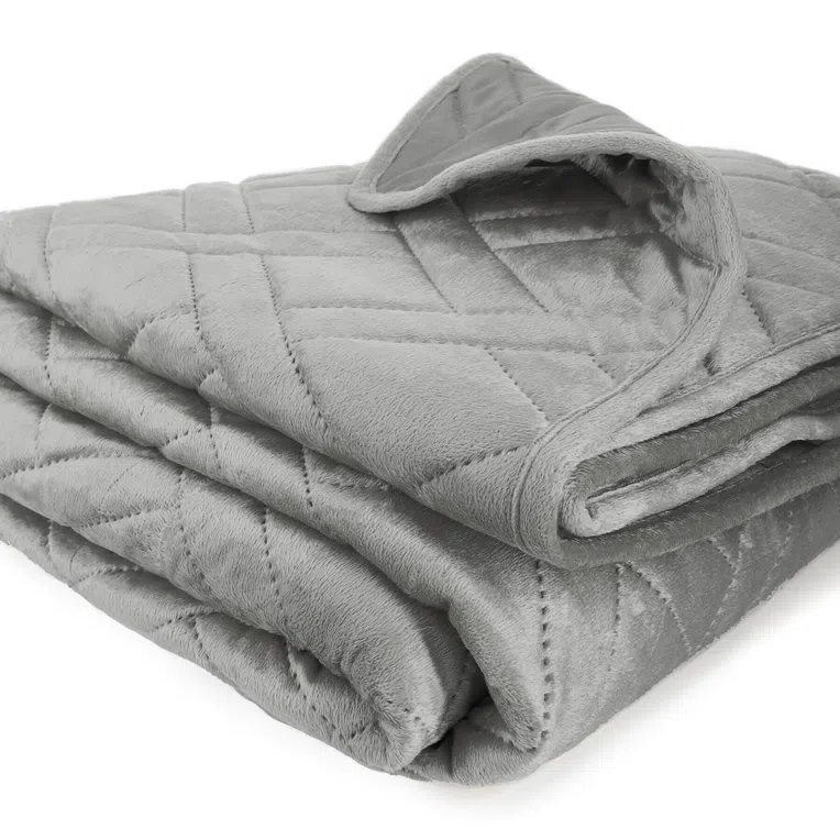 Narzuta TUALA z przeszyciami szara 200x220 cm