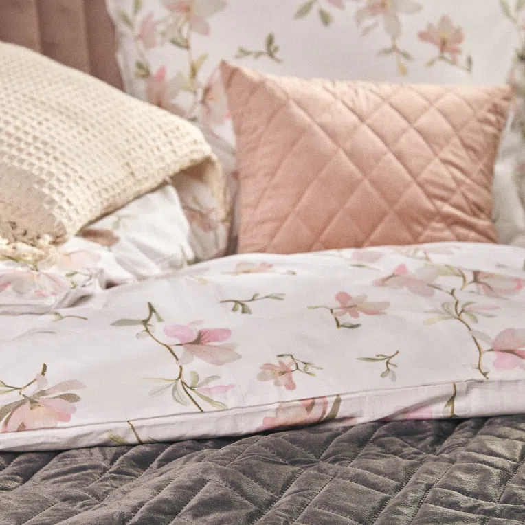 Narzuta TUALA z przeszyciami szara 200x220 cm