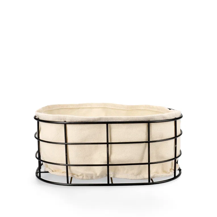 Koszyk DUNCAN bawełniany czarny 25x20 cm