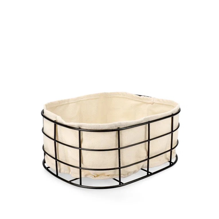 Koszyk DUNCAN bawełniany czarny 25x20 cm