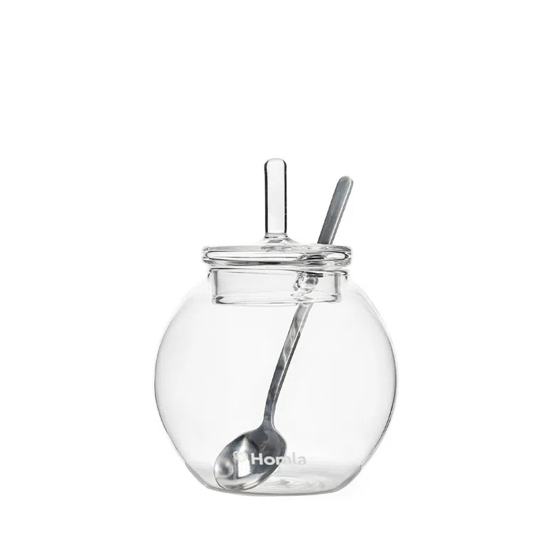 Cukiernica RASIE szklana z łyżeczką 9x8 cm