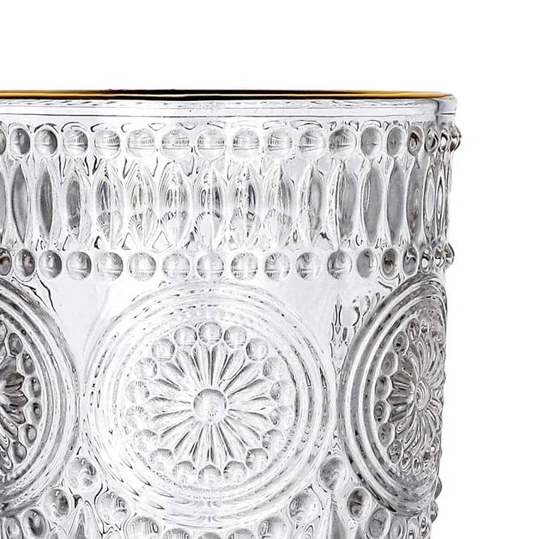 Szklanka BARREL wysoka ze złotą krawędzią 0,35 l