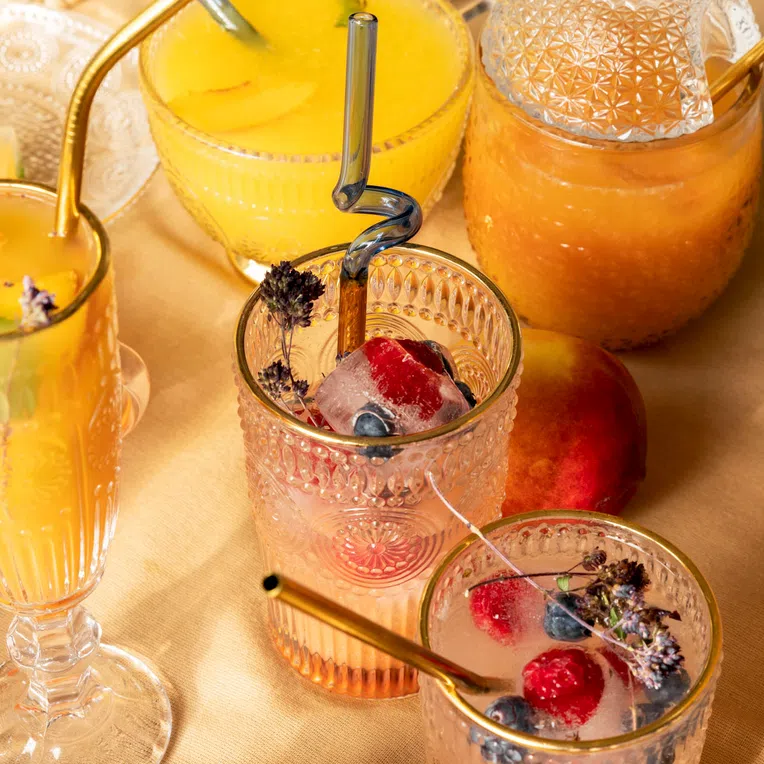 Szklanka BARREL wysoka ze złotą krawędzią 0,35 l