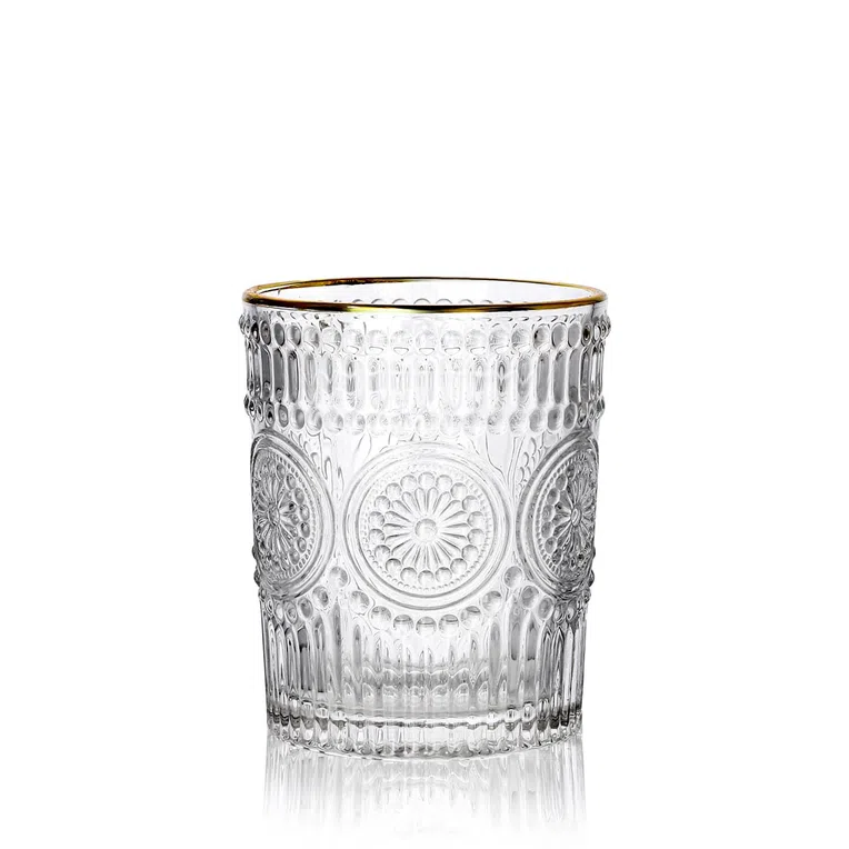 Szklanka BARREL niska ze złotą krawędzią 0,3 l