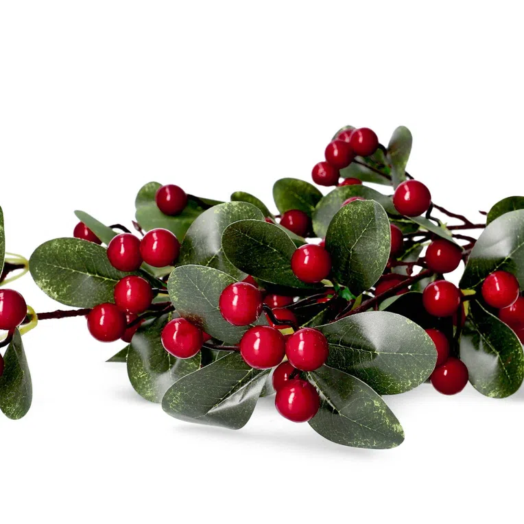 Gałązka REETA czerwona z listkami 100 cm