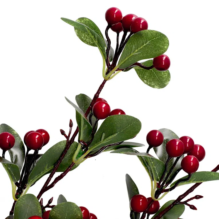 Gałązka REETA czerwona z listkami 100 cm