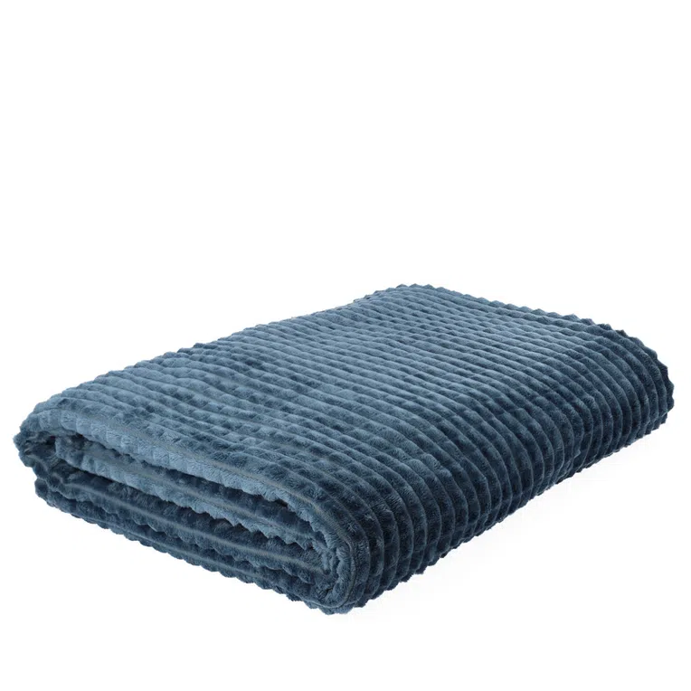 Koc GOFER z wytłoczeniami granatowy 150x200 cm