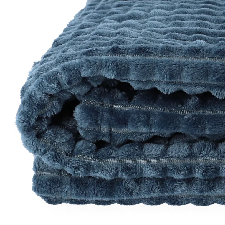 Koc GOFER z wytłoczeniami granatowy 150x200 cm