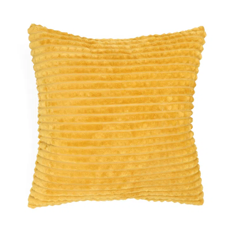 Poszewka GOFER z wytłoczeniami musztardowa 45x45 cm