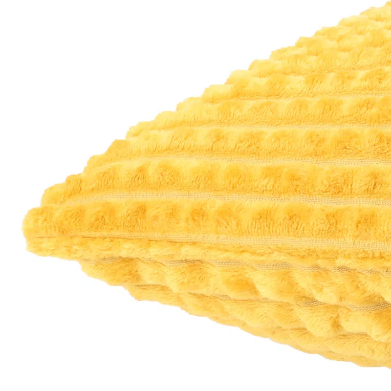 Poszewka GOFER z wytłoczeniami musztardowa 45x45 cm