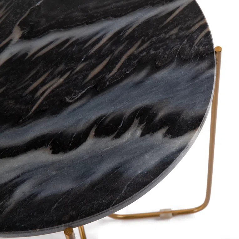 Stolik MARBLE z naturalnego marmuru szary 42x42x45 cm
