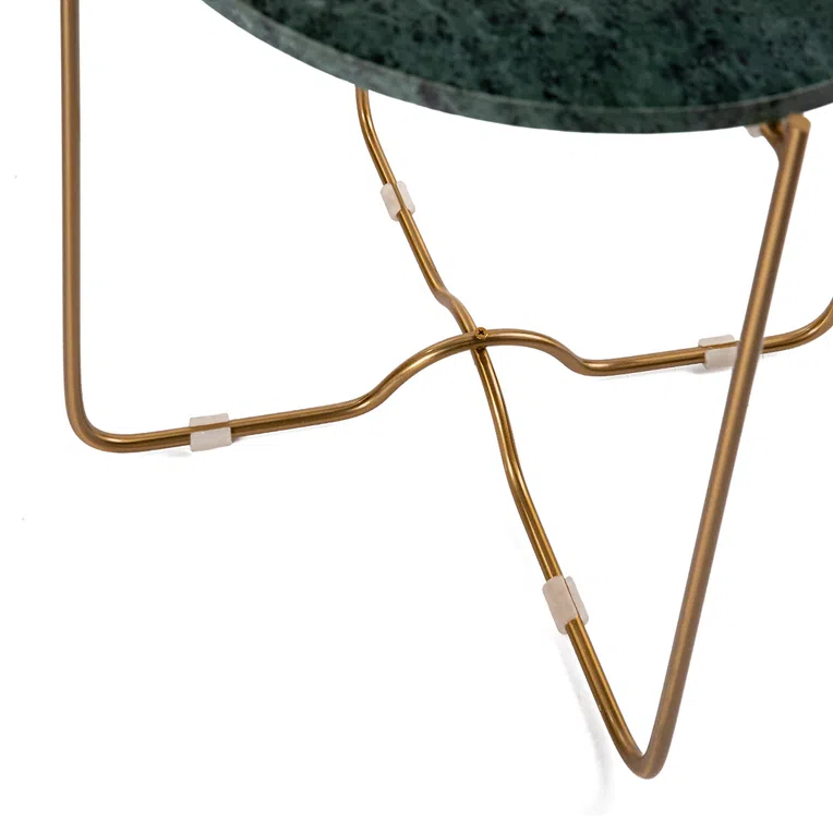 Stolik MARBLE z naturalnego marmuru zielony 42x42x45 cm