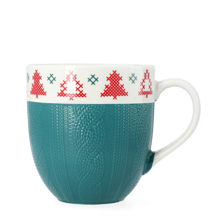 Kubek LAINE zielony z choinką 0,62 l