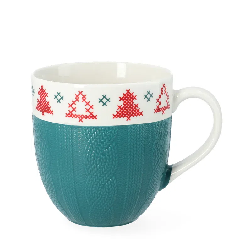 Kubek LAINE zielony z choinką 0,62 l