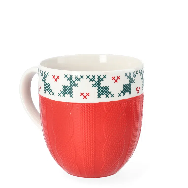 Kubek LAINE czerwony z reniferem 0,62 l