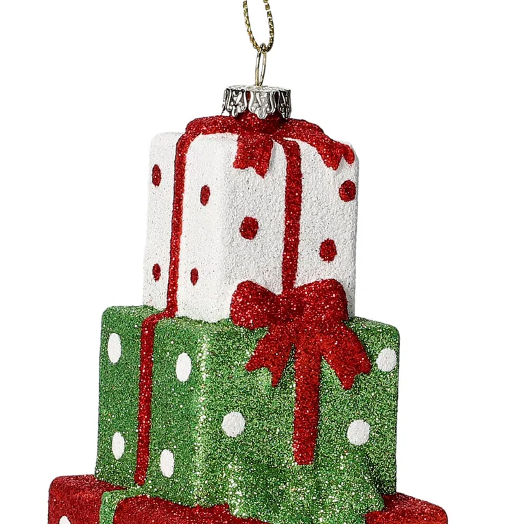 Zawieszka EVI RED prezent czerwono-zielony 10 cm