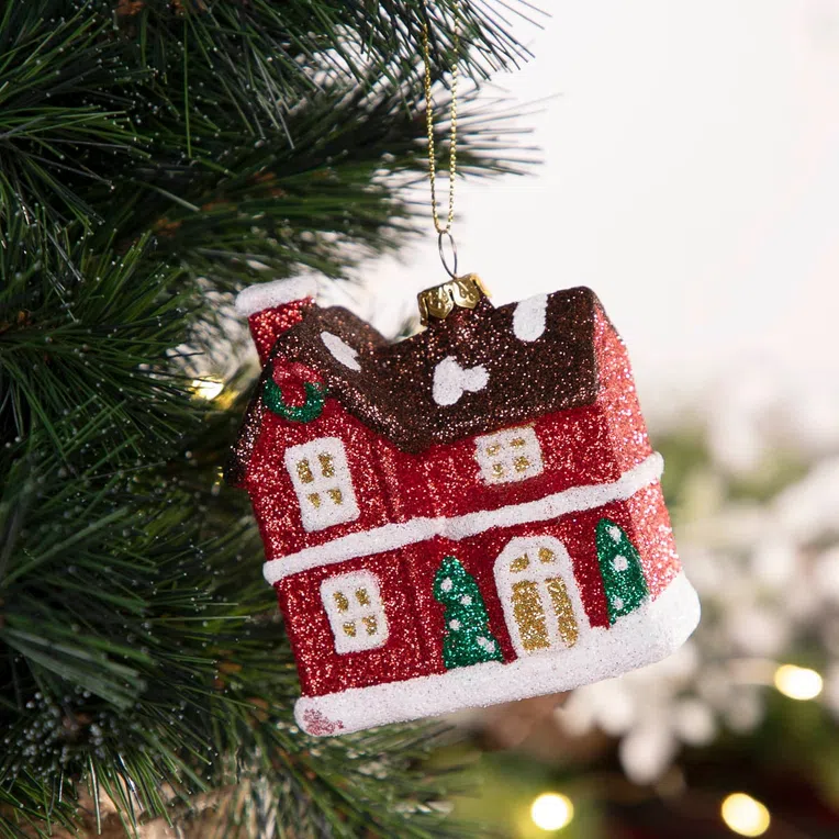 Zawieszka EVI RED domek czerwony 8 cm