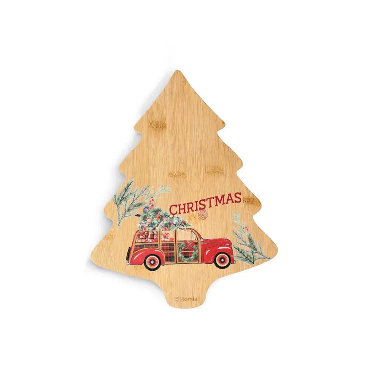 Deska BAMBOU CAR w kształcie choinki 22x28 cm