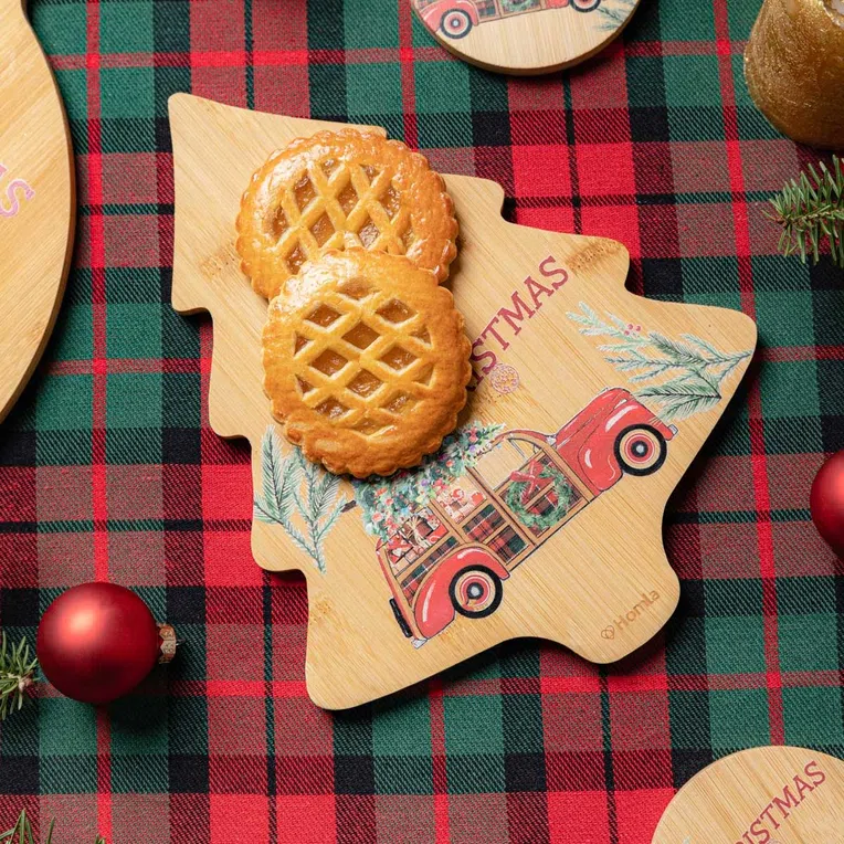 Deska BAMBOU CAR w kształcie choinki 22x28 cm