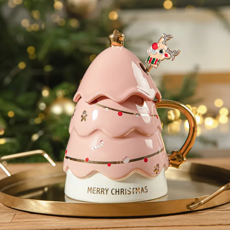 Kubek EILIS choinka różowy 0,45 l