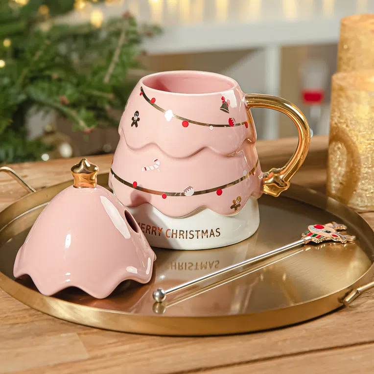 Kubek EILIS choinka różowy 0,45 l