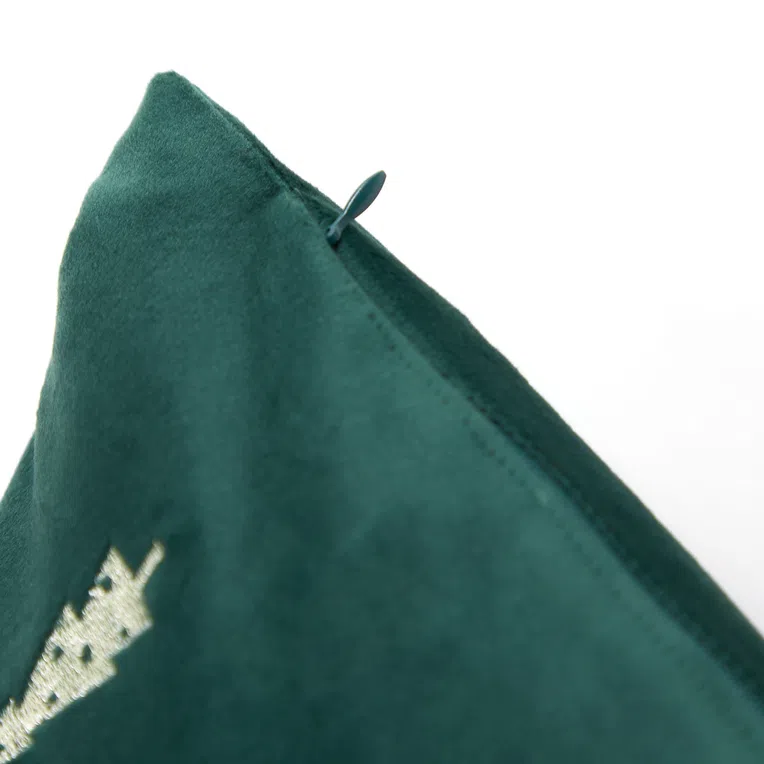 Poszewka ARBA w złote choinki zielona 45x45 cm