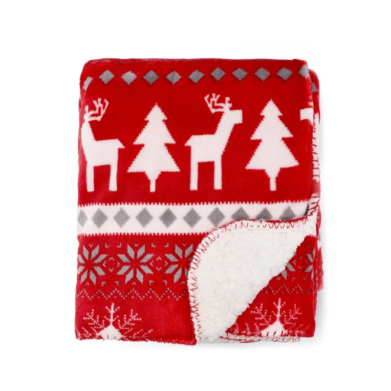 Koc LUMI dwustronny świąteczny 150x200 cm