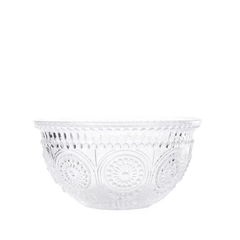 Miska BARREL szklana wzorzysta 13x6 cm