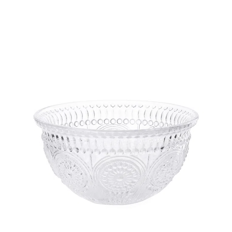 Miska BARREL szklana wzorzysta 13x6 cm