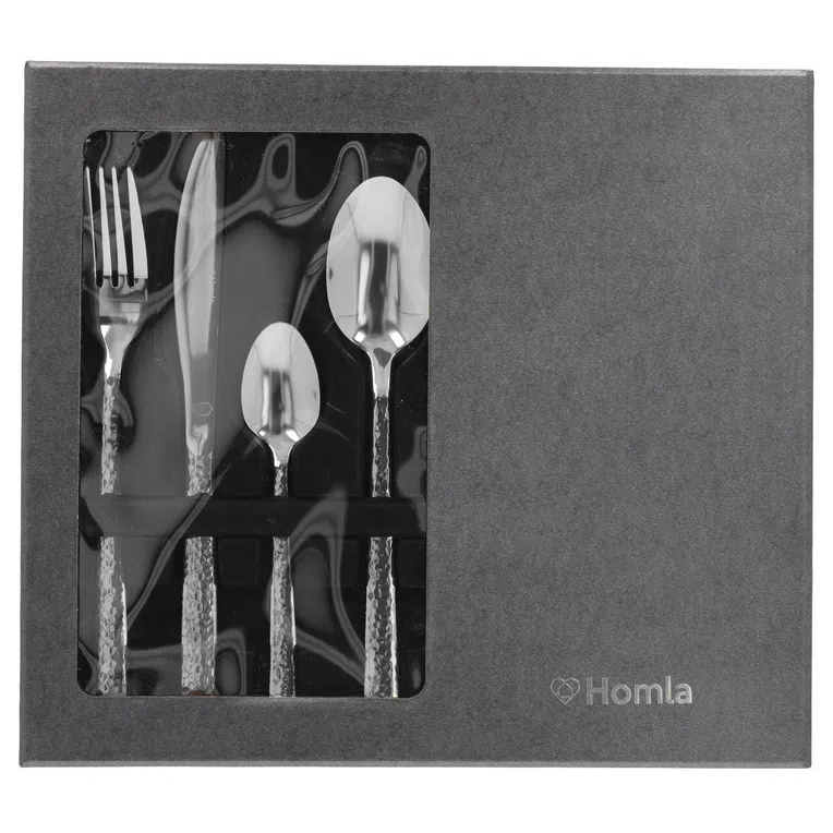 Zestaw sztućców MARTELLO z młotkowaną rączką srebrne 24 szt.