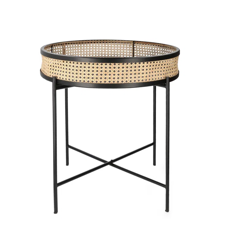 Stolik JENS kawowy rattan naturalny 51x51x61 cm