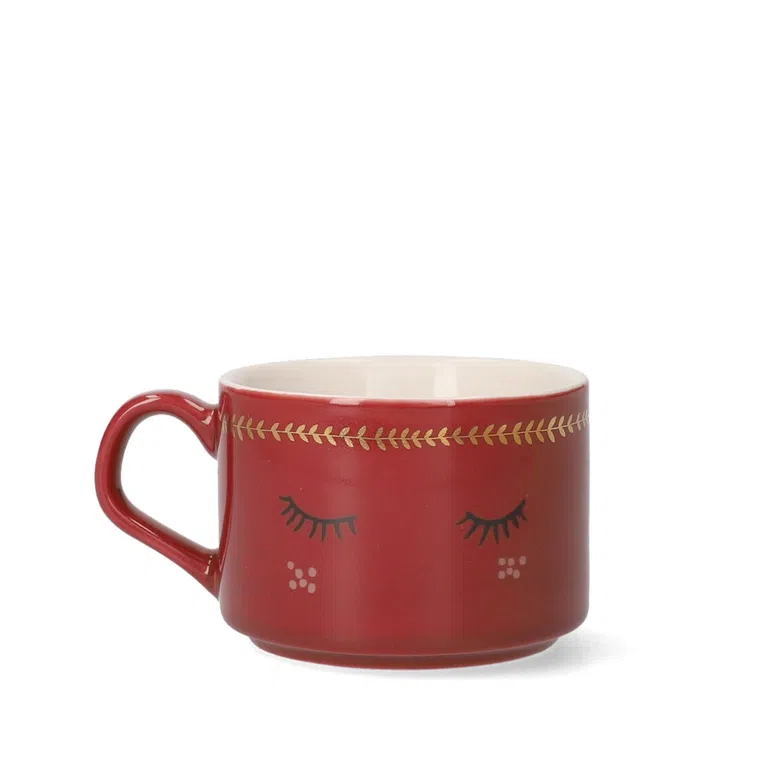 Kubek EYELASHES ciemnoróżowy z rzęsami 150 ml