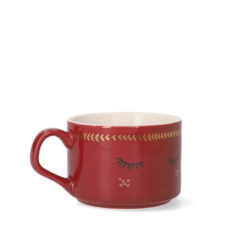 Kubek EYELASHES ciemnoróżowy z rzęsami 150 ml