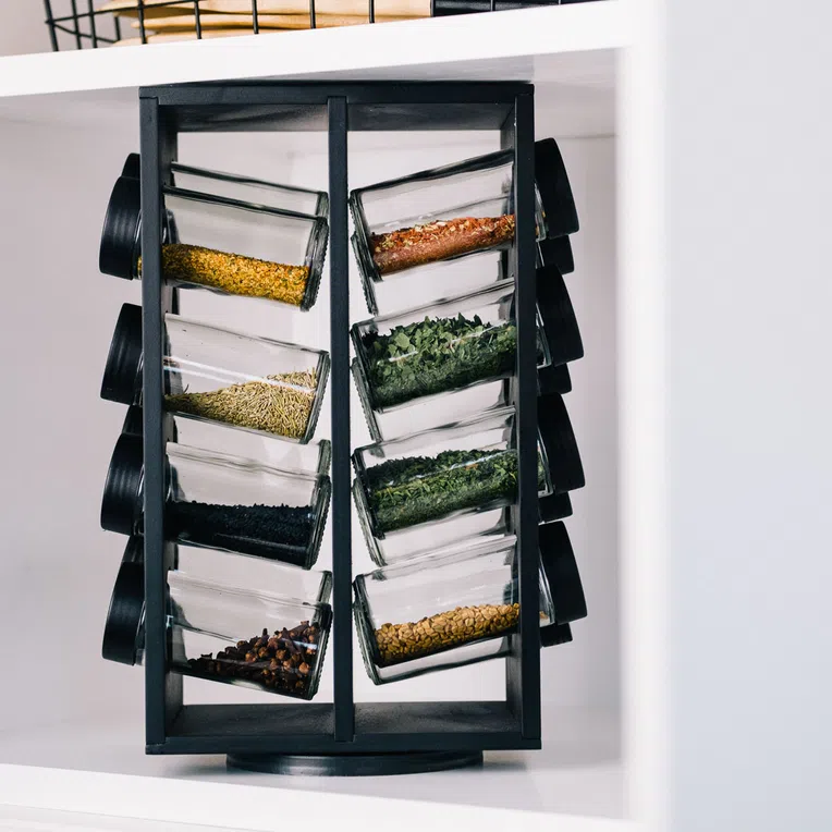 Zestaw przyprawników OTTO obrotowy - 16 słoiczków 12x17x29 cm