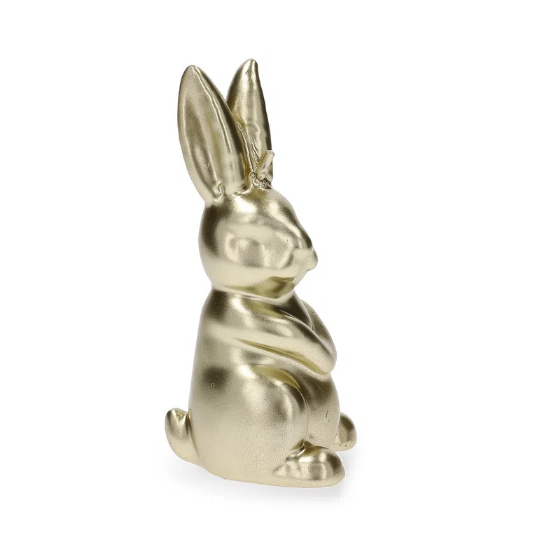 Świeca wielkanocna RABBIT królik złoty 14x6 cm