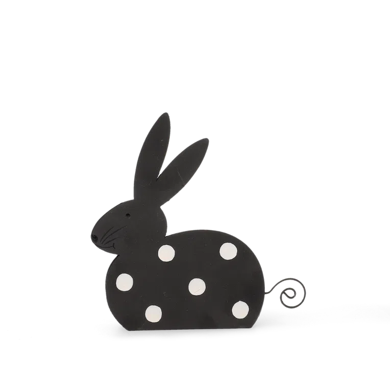 Figurka wielkanocna JINGA królik metalowy czarny 13x13 cm