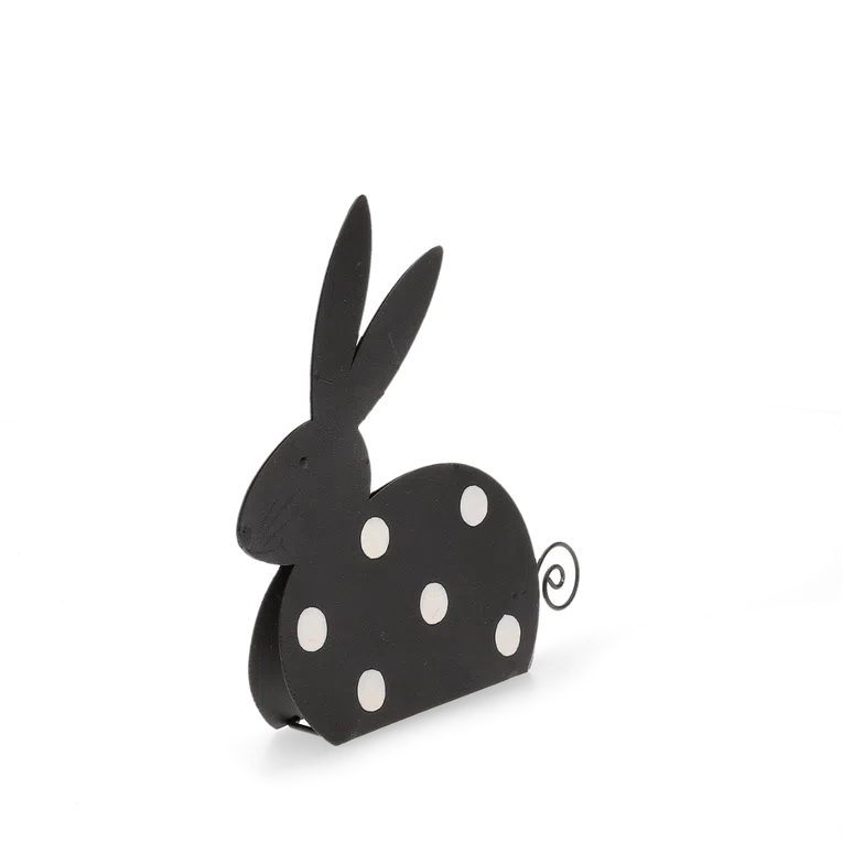Figurka wielkanocna JINGA królik metalowy czarny 13x13 cm
