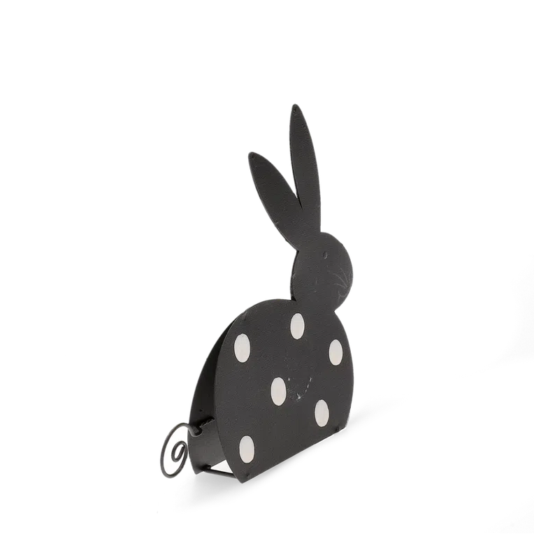 Figurka wielkanocna JINGA królik metalowy czarny 13x13 cm