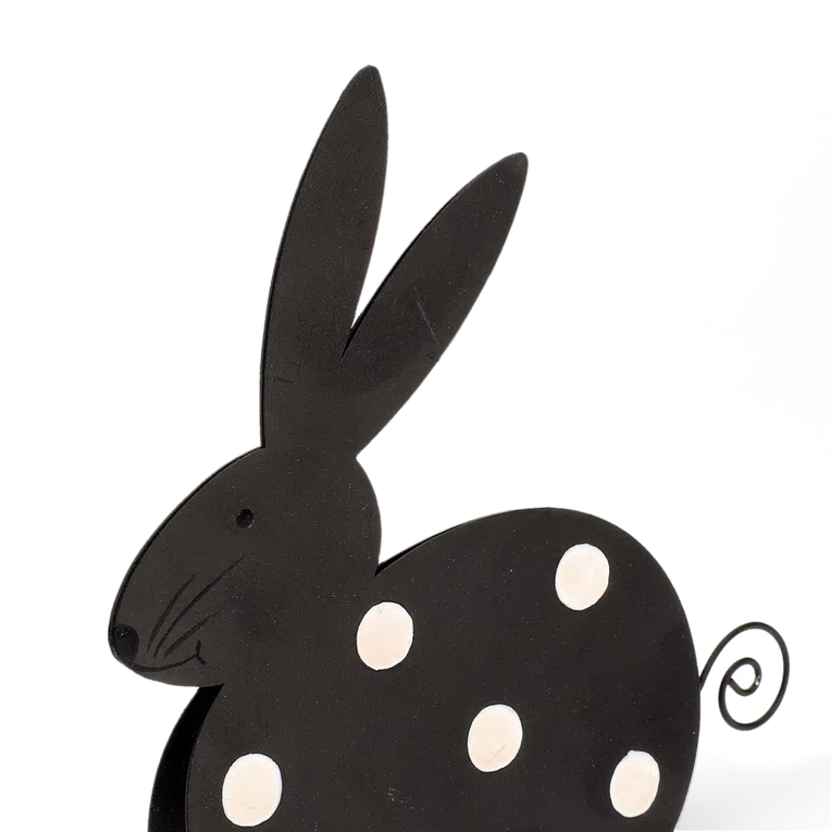 Figurka wielkanocna JINGA królik metalowy czarny 13x13 cm