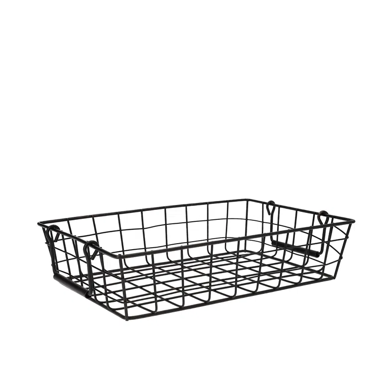 Koszyk FIERRO z rączkami czarny M 31x21 cm