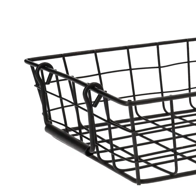 Koszyk FIERRO z rączkami czarny M 31x21 cm