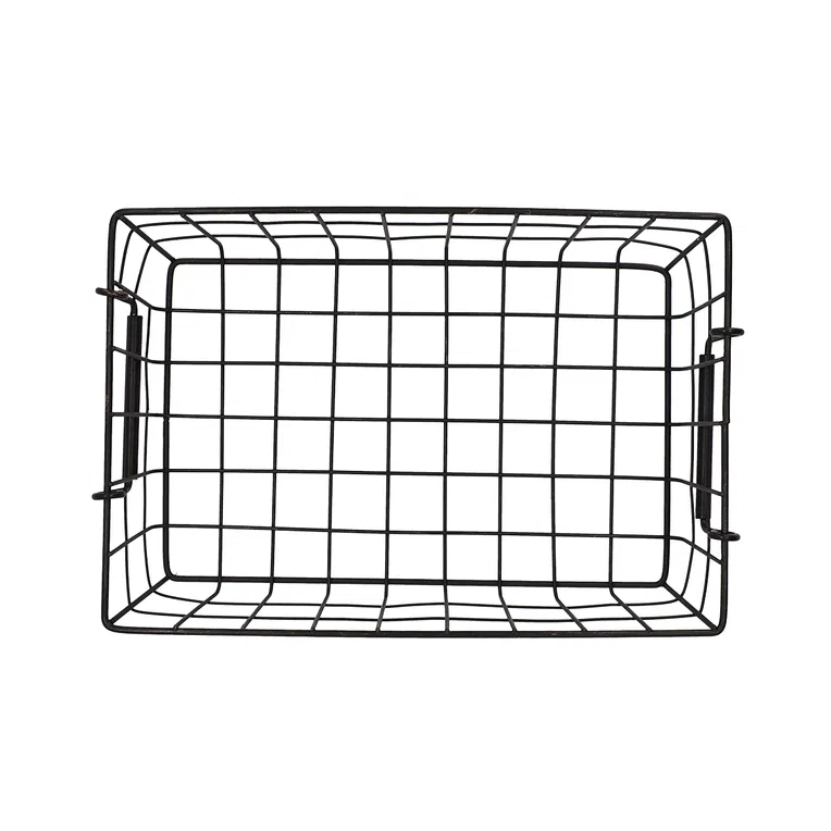 Koszyk FIERRO z rączkami czarny M 31x21 cm