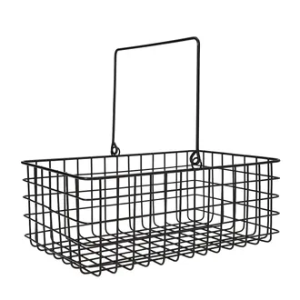 Koszyk FIERRO z uchwytem czarny 32x20 cm