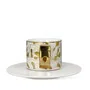 Filiżanka NILA biało-złota ze spodkiem i łyżeczką 0,15 l