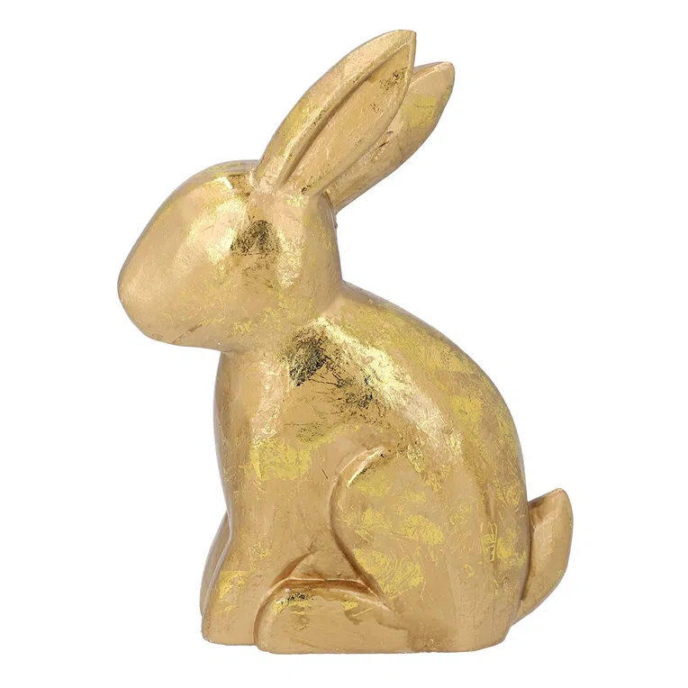 Figurka wielkanocna NEVES złoty zając 17x27 cm