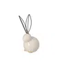 Figurka wielkanocna KOBES ceramiczna zając z metalowymi uszami 18x10 cm
