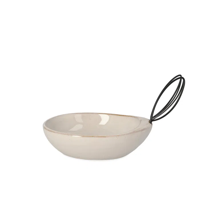 Miska wielkanocna KOBES ceramiczna z metalowymi uszami 16x13 cm